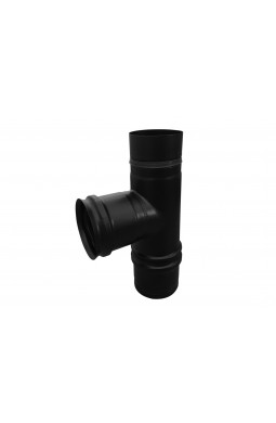 Roestvrijstalen pellet kachelpijp T-stuk, Ø 80 mm, zwart