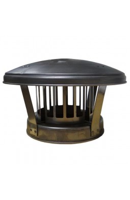 Dubbelwandige Regenkap met anti vogel invlucht en grove vonkenvanger Ø 150 mm